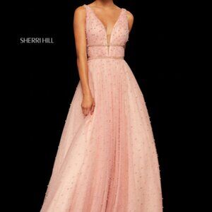 Beautiful Pink and Pearl SHERRI HILL Prom Dress